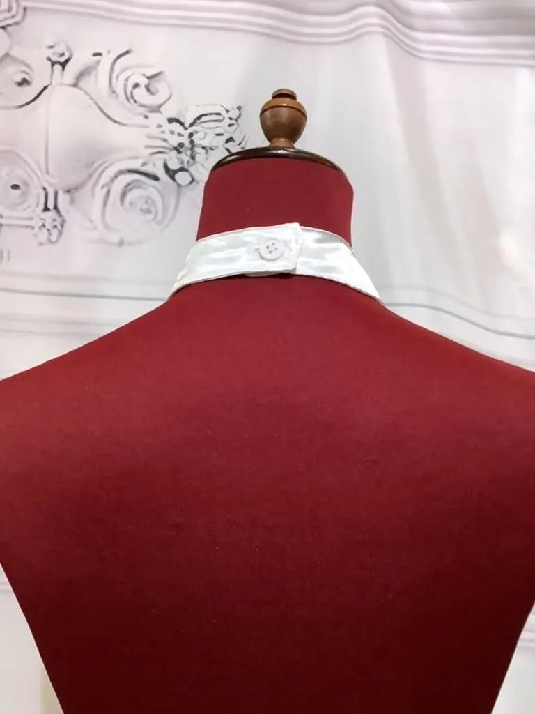 【MARBLE】マーブル パール付きクラシカルゴシック調タイ:白シャンタン×白レース