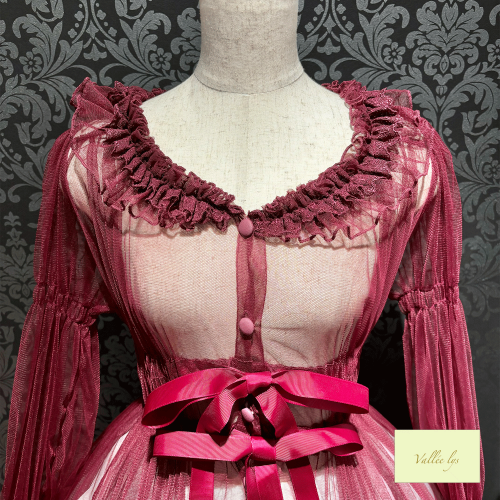 【Vallée lys】ヴァレリス Nocturne Tulle Cardigan 新色Gray/カーキ