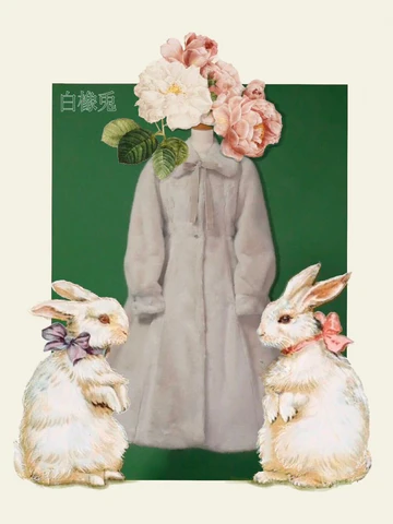 【Victorian maiden】ヴィクトリアンメイデン 外套(がいとう) ~アンティークフェイクファーコート~ 白橡兎(しろつるばみうさぎ)