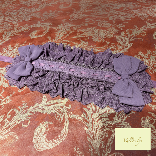 【Vallée lys】ヴァレリス Lace Enchantment Headdress White/Ivory/Wine/Purple/Navy/新色Green/Black×White/Black