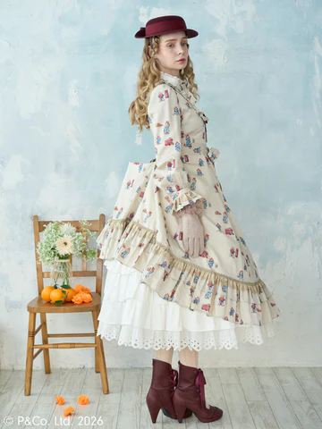 【Victorian maiden】빅토리안 메이든 Paddington™ 클래식 돌 롱 드레스(노멀 사이즈)White/베이지