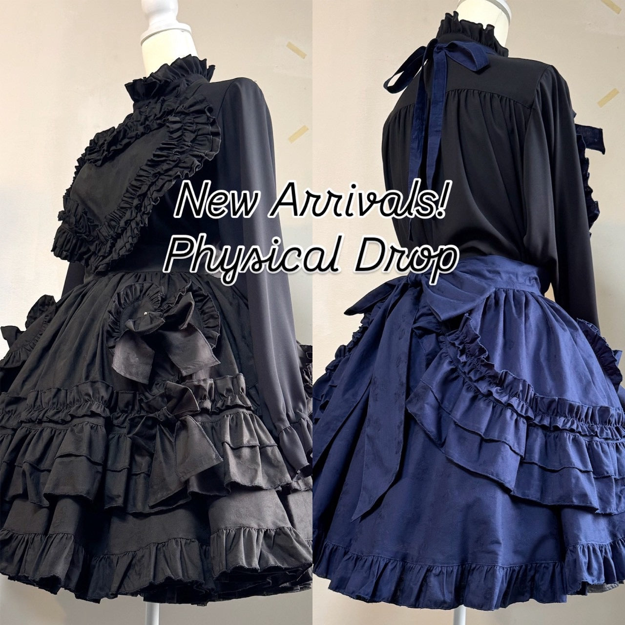 【Physical Drop】フィジカルドロップ ハートエプロン+スカートセット【紺】