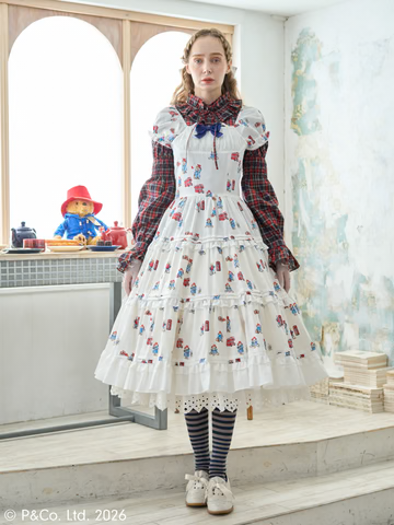 【Victorian maiden】ヴィクトリアンメイデン Paddington™ ティアードドレス ホワイト/ベージュ