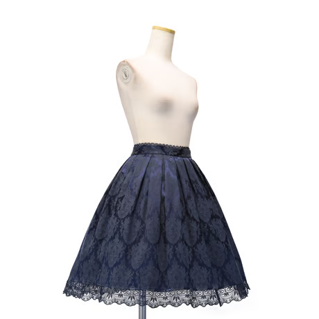 【Sheglit】シェグリット "Victorian"タックスカート グレー/ネイビー/ブラック