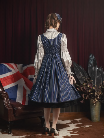 【Victorian maiden】ヴィクトリアンメイデン ★ご予約受付中★ Thick英国レジメンタル王冠プリントスリーブレスドレス ボルドー/ネイビー/ブラック