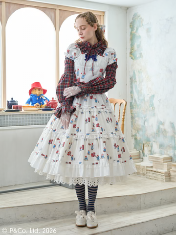 【Victorian maiden】ヴィクトリアンメイデン Paddington™ ティアードドレス ホワイト/ベージュ