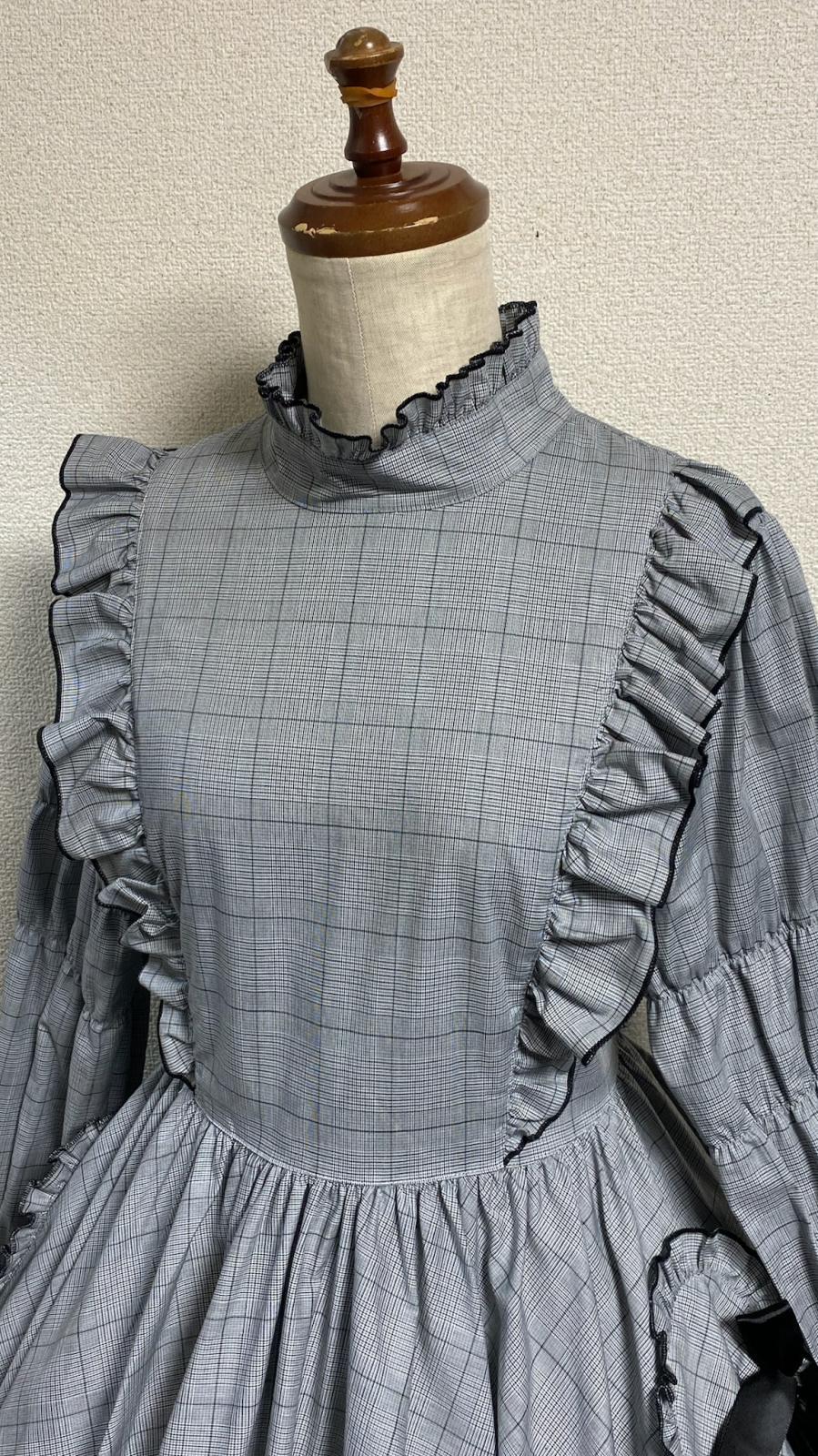 【Physical Drop】フィジカルドロップ ハートポケットサーキュラーワンピース【グレンチェック】