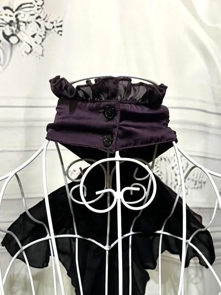 【MARBLE】マーブル ゴシック調ボリュームドレープタイ:紫×黒