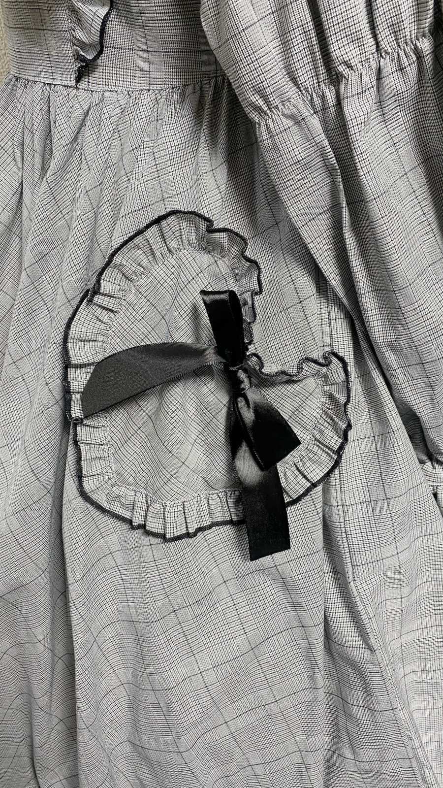 【Physical Drop】フィジカルドロップ ハートポケットサーキュラーワンピース【グレンチェック】