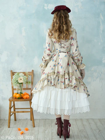 【Victorian maiden】ヴィクトリアンメイデン Paddington™ クラシカルドールロングドレス(プラスサイズ)ホワイト/ベージュ