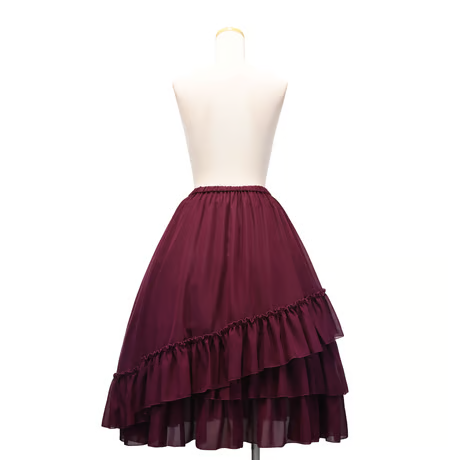 【Sheglit】シェグリット シフォンヴェールスカート ボルドー/パープル/ブラック