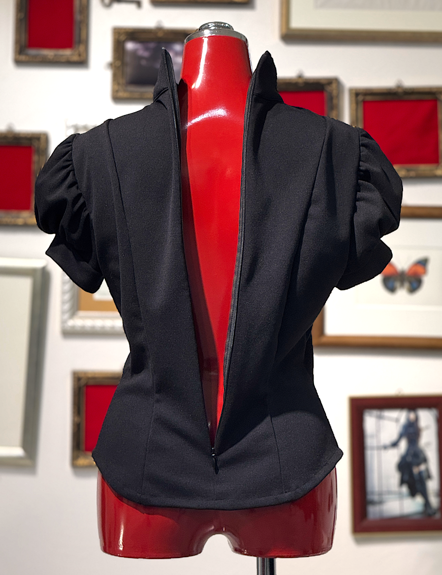 【Na+H】エヌエープラスエイチ ギプスカットソー(パフスリーブ/黒)◆hm