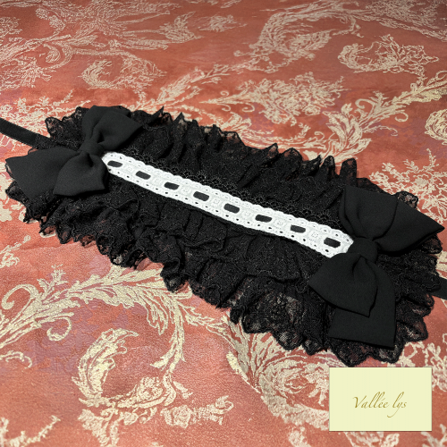【Vallée lys】ヴァレリス Lace Enchantment Headdress White/Ivory/Wine/Purple/Navy/新色Green/Black×White/Black