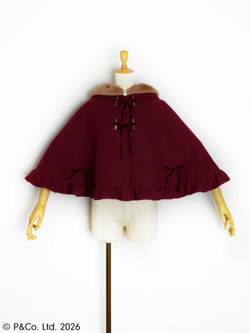 【Victorian maiden】ヴィクトリアンメイデン Paddington™ ダッフルケープ ベージュ/ボルドー/ネイビー