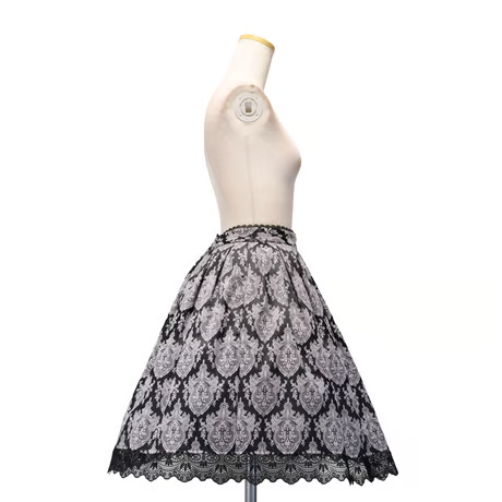 【Sheglit】シェグリット "Victorian"タックスカート グレー/ネイビー/ブラック