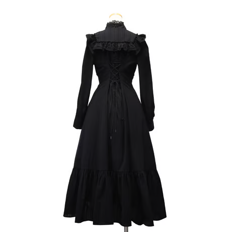 【Sheglit】シェグリット 鈴蘭のレースドレス グレー/ブラック