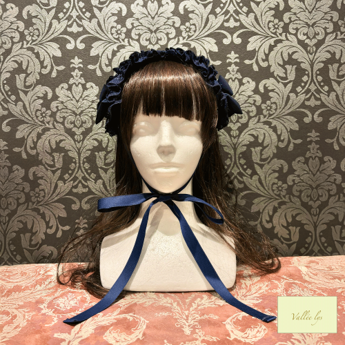【Vallée lys】ヴァレリス Lace Enchantment Headdress White/Ivory/Wine/Purple/Navy/新色Green/Black×White/Black