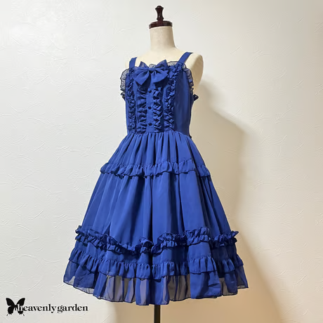 【heavenly garden 】ヘヴンリィ ガーデン シフォンジャンパースカート・ブルー