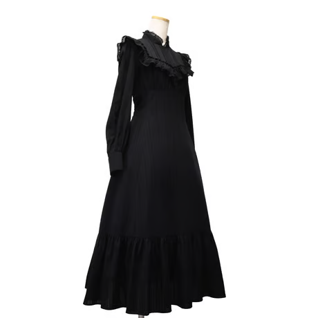 【Sheglit】シェグリット 鈴蘭のレースドレス グレー/ブラック