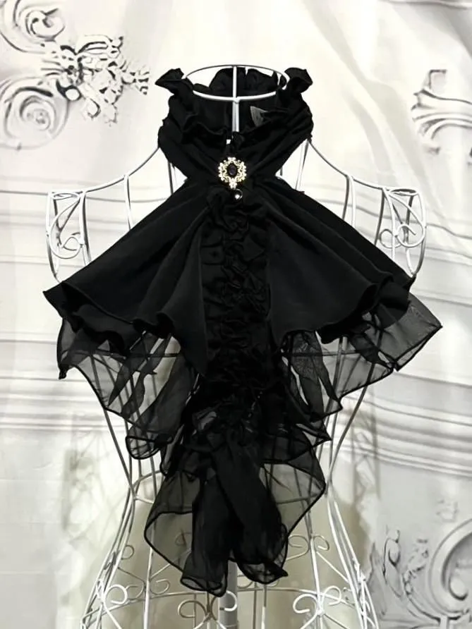 【MARBLE】マーブル ゴシック調ボリュームドレープタイ:黒