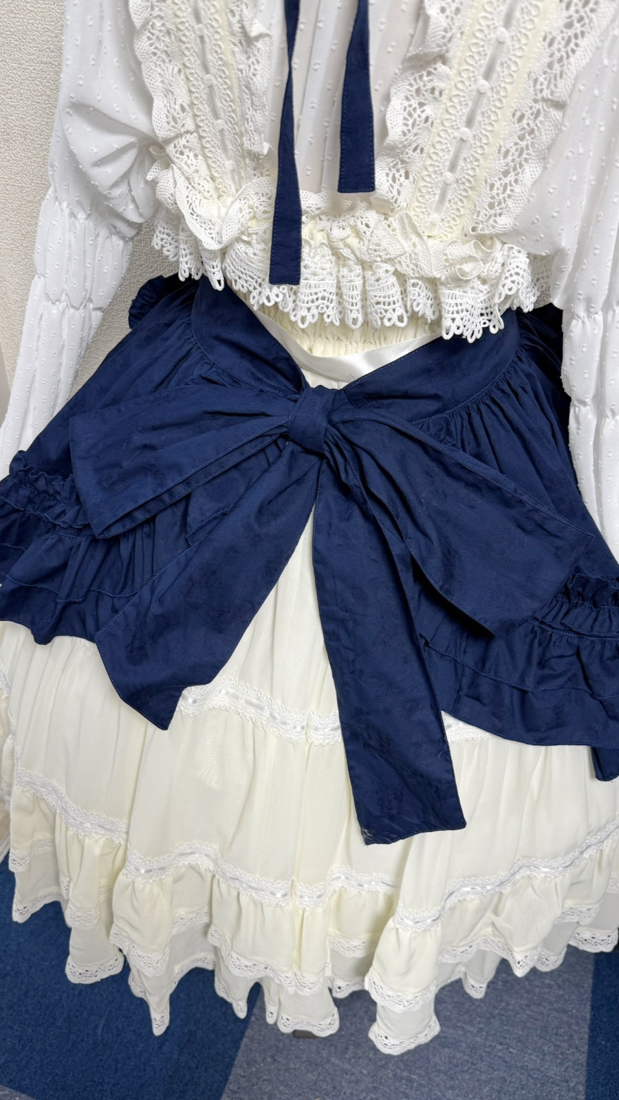 【Physical Drop】フィジカルドロップ ハートエプロン+スカートセット【紺】