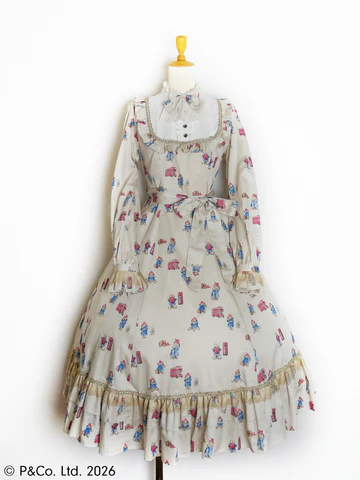 【Victorian maiden】ヴィクトリアンメイデン Paddington™ クラシカルドールロングドレス(プラスサイズ)ホワイト/ベージュ