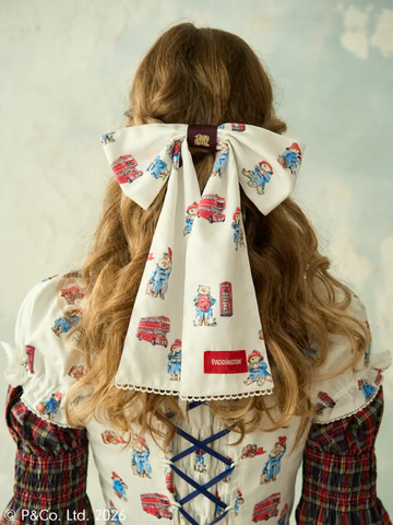 【Victorian maiden】ヴィクトリアンメイデン Paddington™ BIGリボンヘアクリップ ホワイト/ベージュ