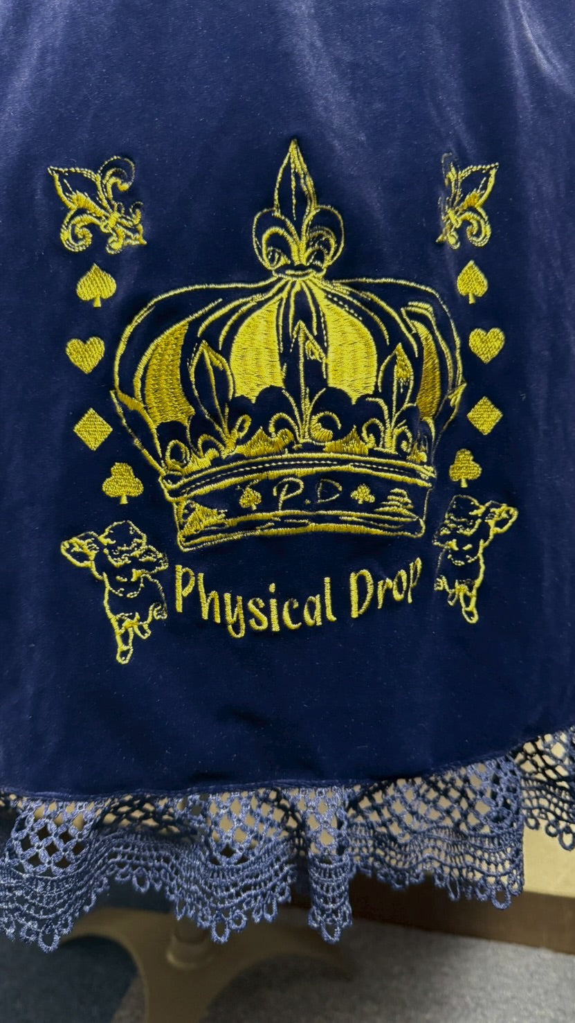 【Physical Drop】フィジカルドロップ 王冠刺繍別珍ジャンパースカート【紺】