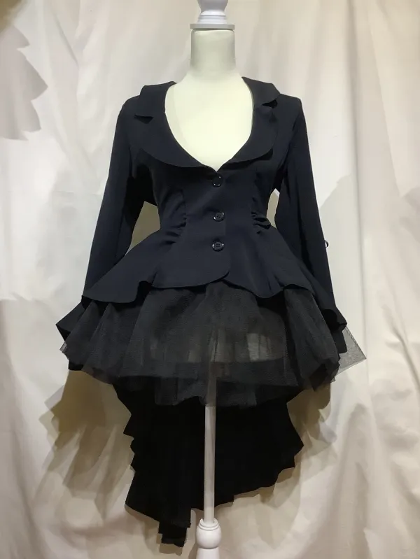 【MARBLE】マーブル 姫袖用流麗ドレープジャケット:紺