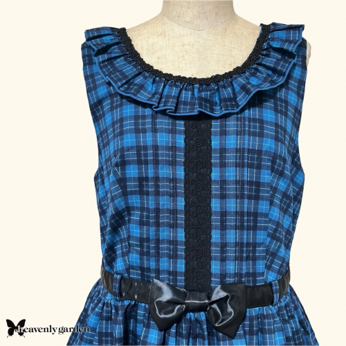 【heavenly garden 】ヘヴンリィ ガーデン タータンチェックジャンパースカート・ブルー