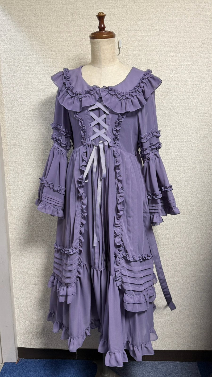 【Physical Drop】フィジカルドロップ クラシカル姫袖ドレス【ラベンダー】