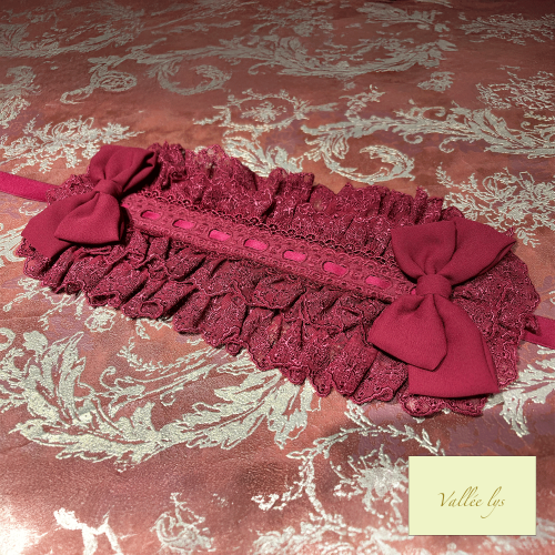 【Vallée lys】ヴァレリス Lace Enchantment Headdress White/Ivory/Wine/Purple/Navy/新色Green/Black×White/Black