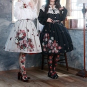 【Morun×Muuna Stoik】モランムーナストイック Rose thorn bouquet」スカート 生成り/黒