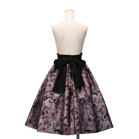 【Sheglit】シェグリット "Del Fiore"ジャガードスカート ボルドー/ブラウン/ブラック