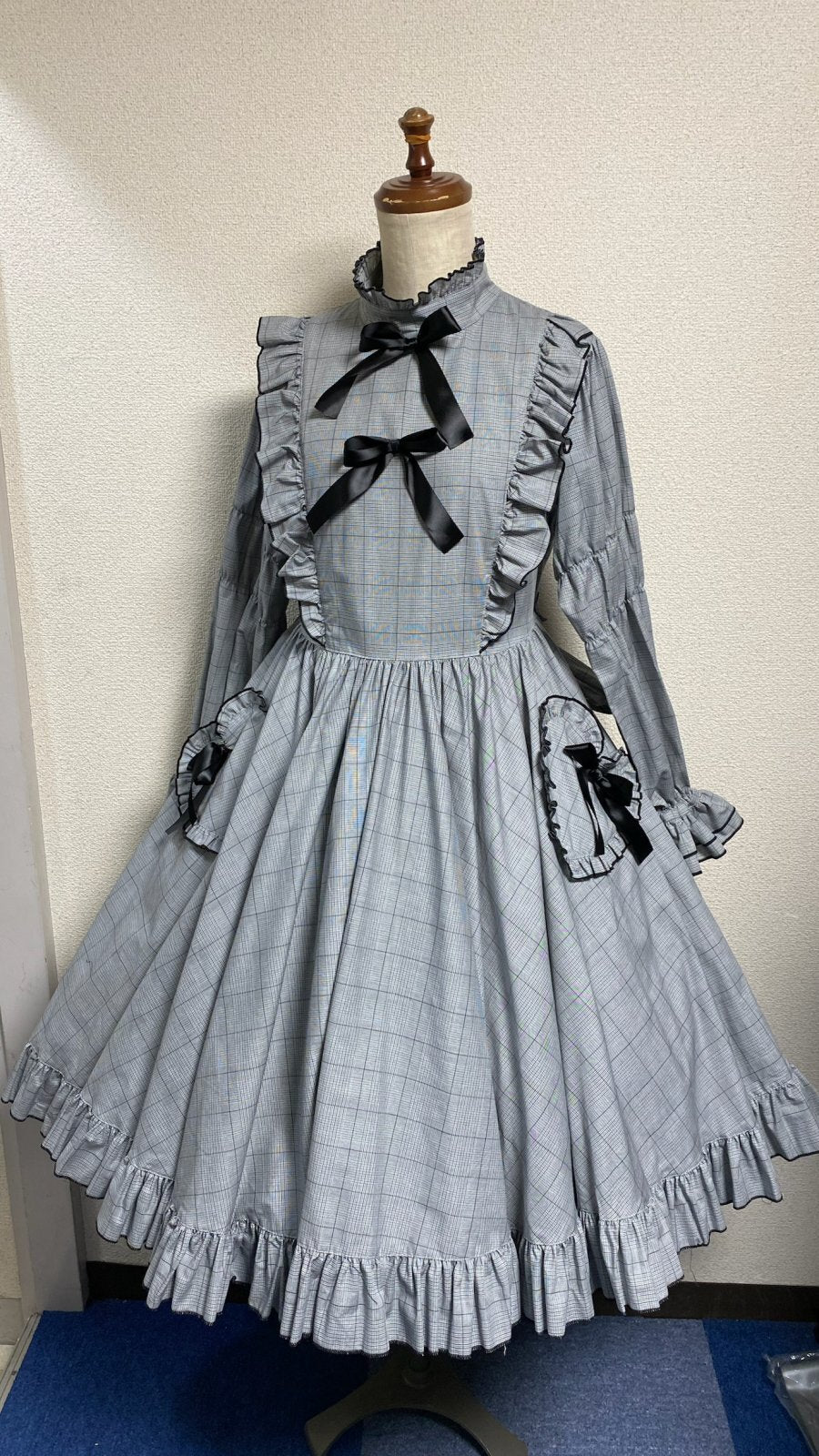 【Physical Drop】フィジカルドロップ ハートポケットサーキュラーワンピース【グレンチェック】