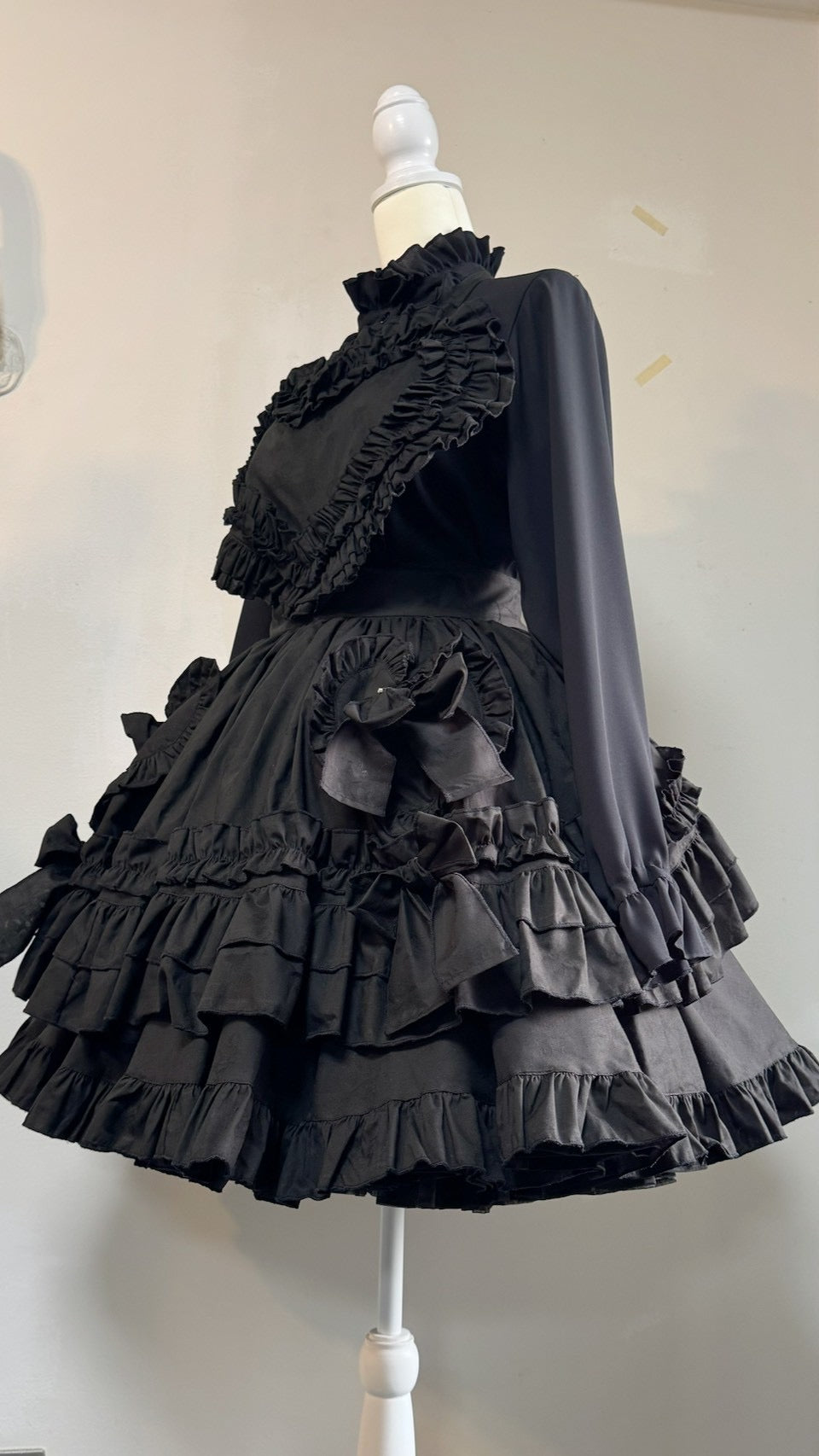 【Physical Drop】フィジカルドロップ ハートエプロン+スカートセット【黒】