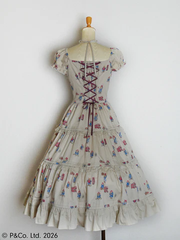 【Victorian maiden】ヴィクトリアンメイデン Paddington™ ティアードドレス ホワイト/ベージュ