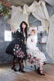 【Morun×Muuna Stoik】モランムーナストイック Rose thorn bouquet」スカート 生成り/黒