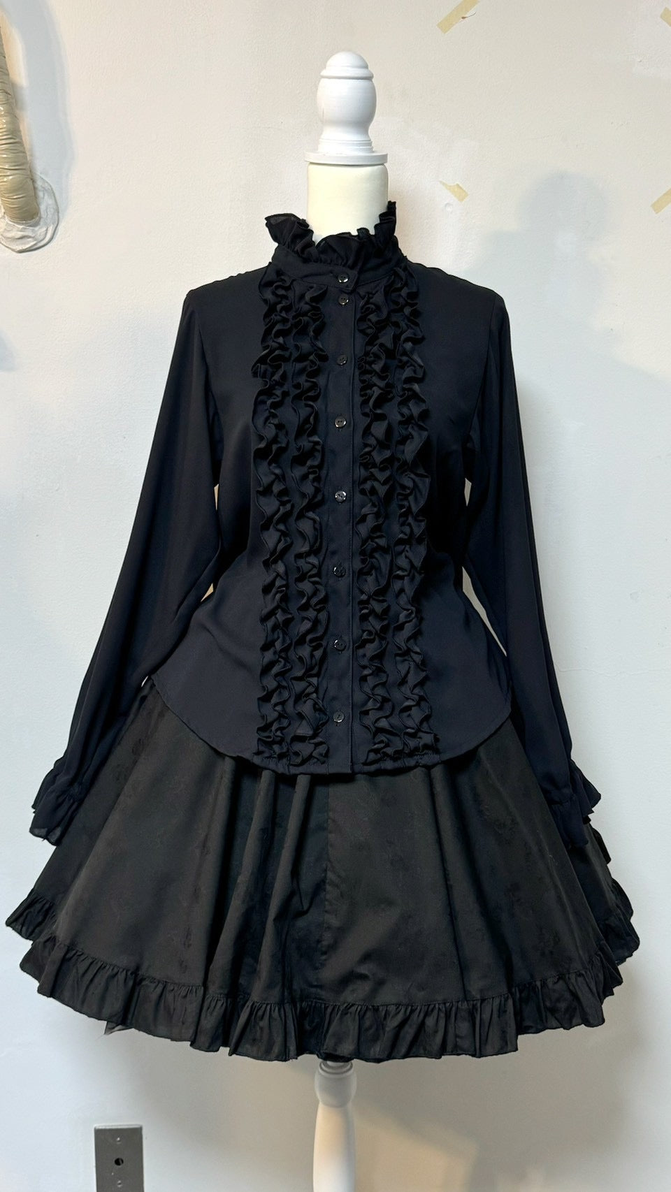 【Physical Drop】フィジカルドロップ ハートエプロン+スカートセット【黒】