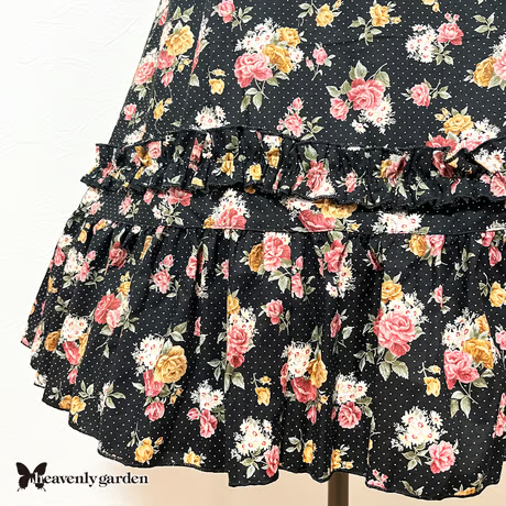 【heavenly garden】헤븐리 가든 로즈 프린세스 라인 점퍼 스커트・Black