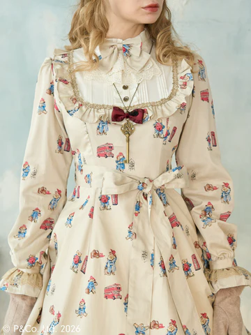 【Victorian maiden】ヴィクトリアンメイデン Paddington™ クラシカルドールロングドレス(プラスサイズ)ホワイト/ベージュ