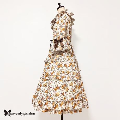 【heavenly garden】헤븐리 가든 로즈 러플 살롱 드레스·옐로우