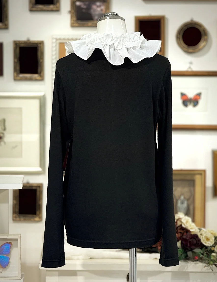 【Na+H】エヌエープラスエイチ Preカットソー(黒×白)