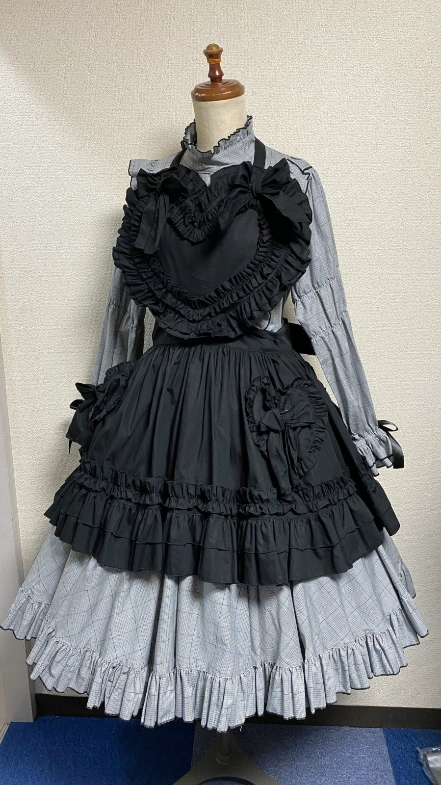 【Physical Drop】フィジカルドロップ ハートポケットサーキュラーワンピース【グレンチェック】