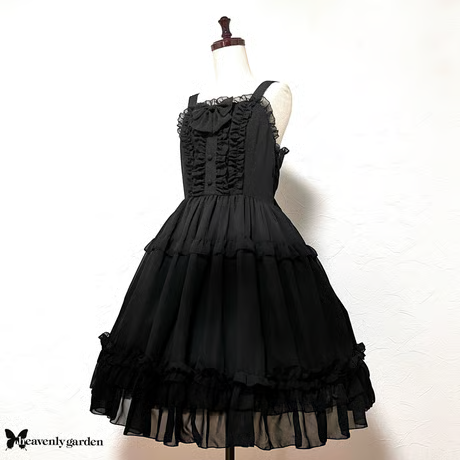 【heavenly garden】heavenly garden雪纺连衣裙黑色