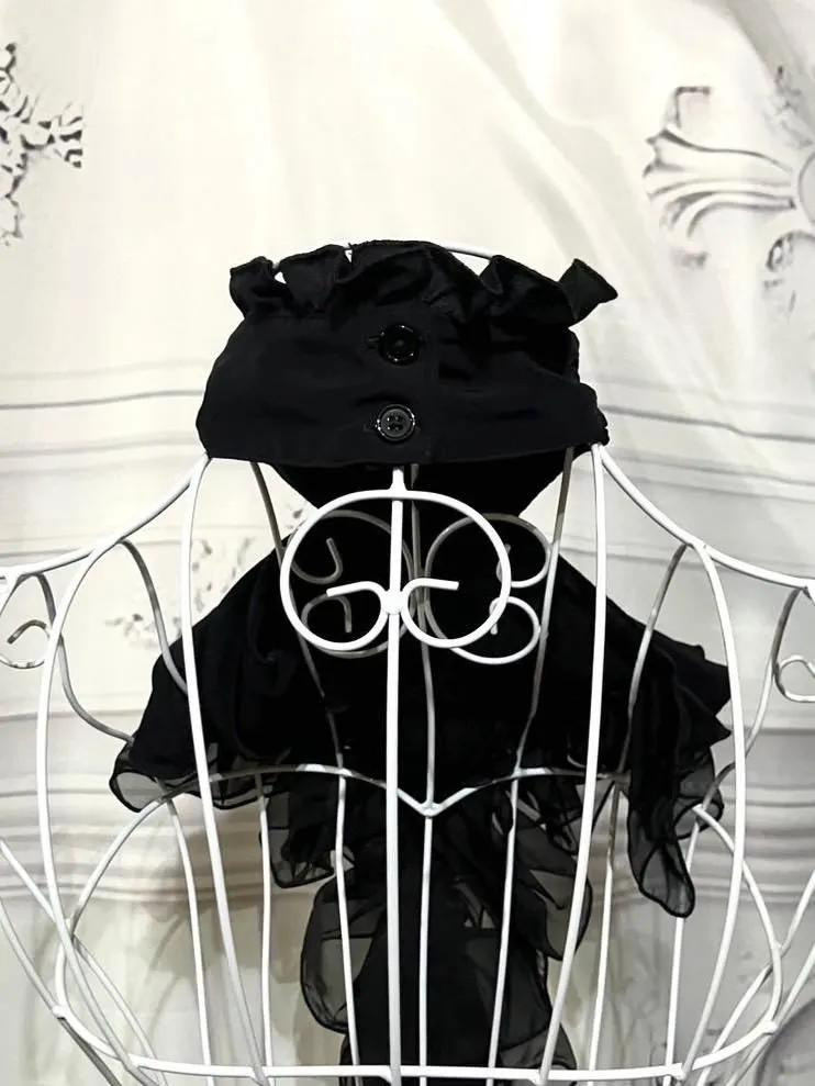 【MARBLE】マーブル ゴシック調ボリュームドレープタイ:黒