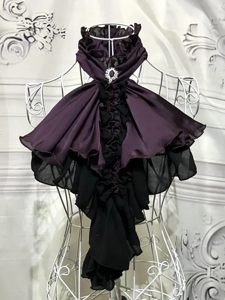 【MARBLE】マーブル ゴシック調ボリュームドレープタイ:紫×黒
