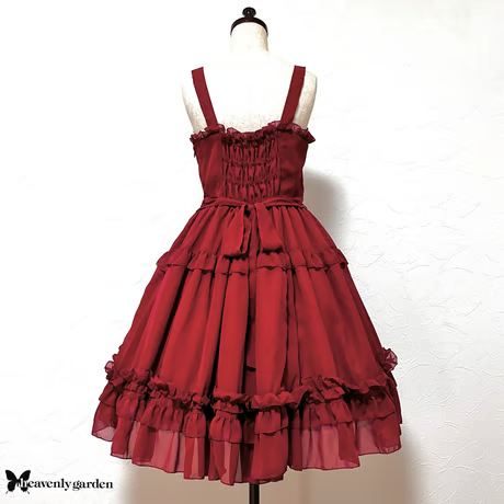 【heavenly garden】heavenly garden雪纺连身裙红色