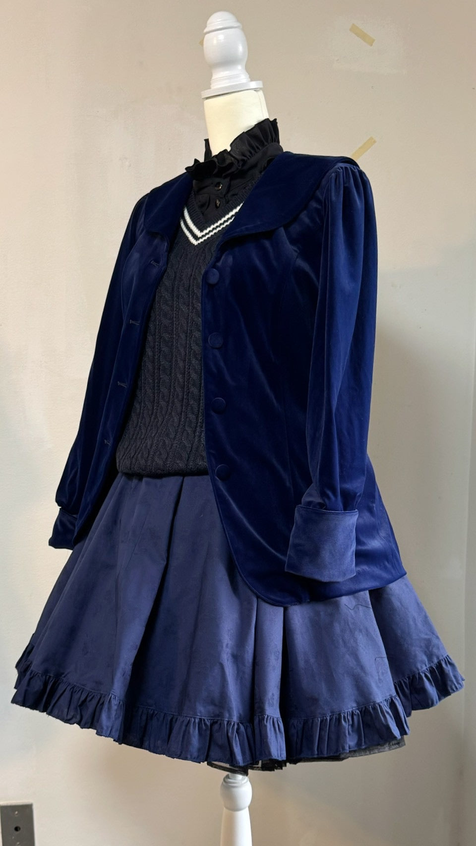 【Physical Drop】フィジカルドロップ ハートエプロン+スカートセット【紺】