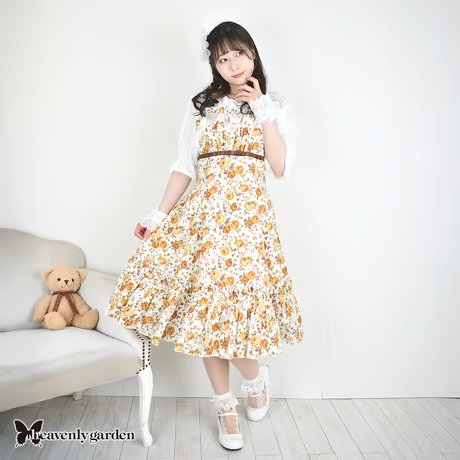 【heavenly garden 】ヘヴンリィ ガーデン ローズプリンセスラインジャンパースカート・イエロー